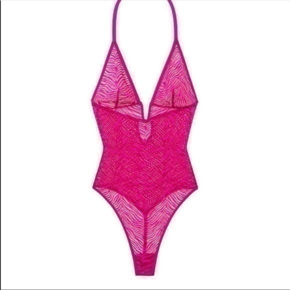 NWT Victoria’s Secret Zebra Lace Teddy Women XS Color Pink